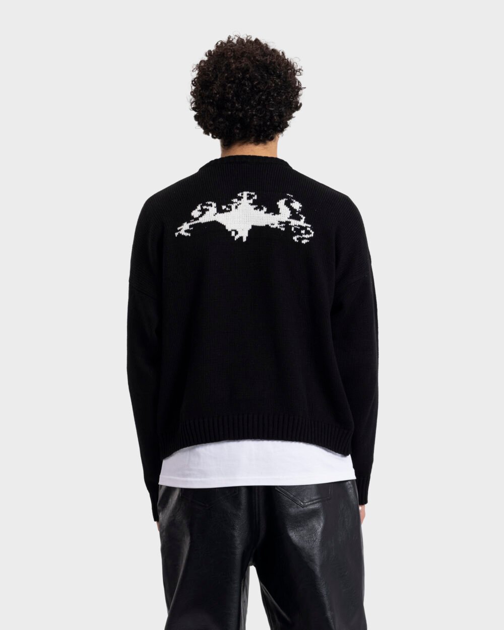 Duo knitted black crewneck - Image 4