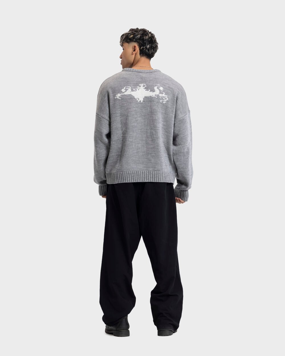 Duo knitted gray crewneck - Image 3