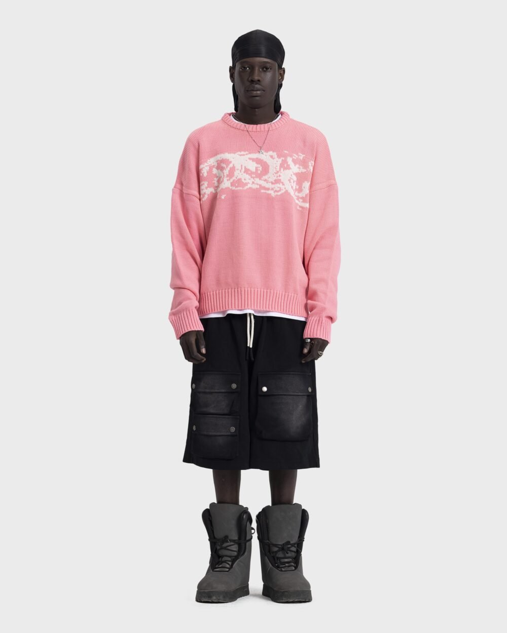 Duo knitted pink crewneck