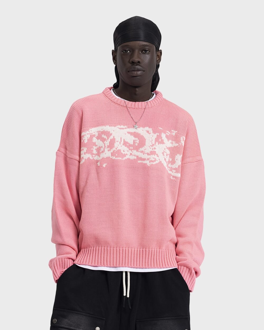 Duo knitted pink crewneck - Image 3