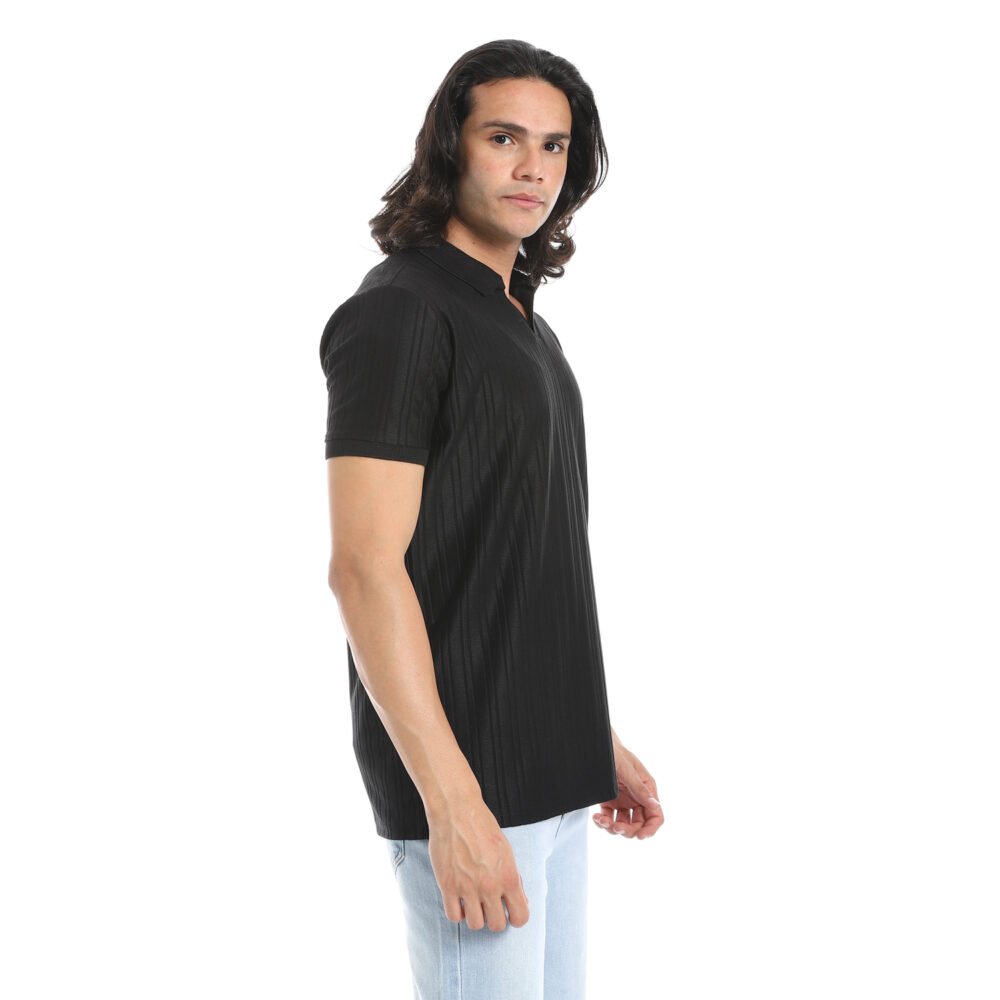 Ribbed Regular Fit Polo T-shirt - Image 2