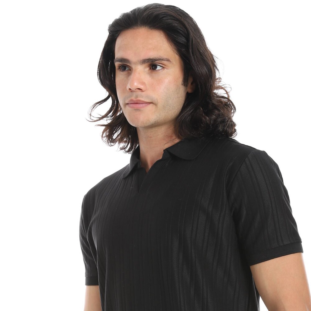 Ribbed Regular Fit Polo T-shirt - Image 3