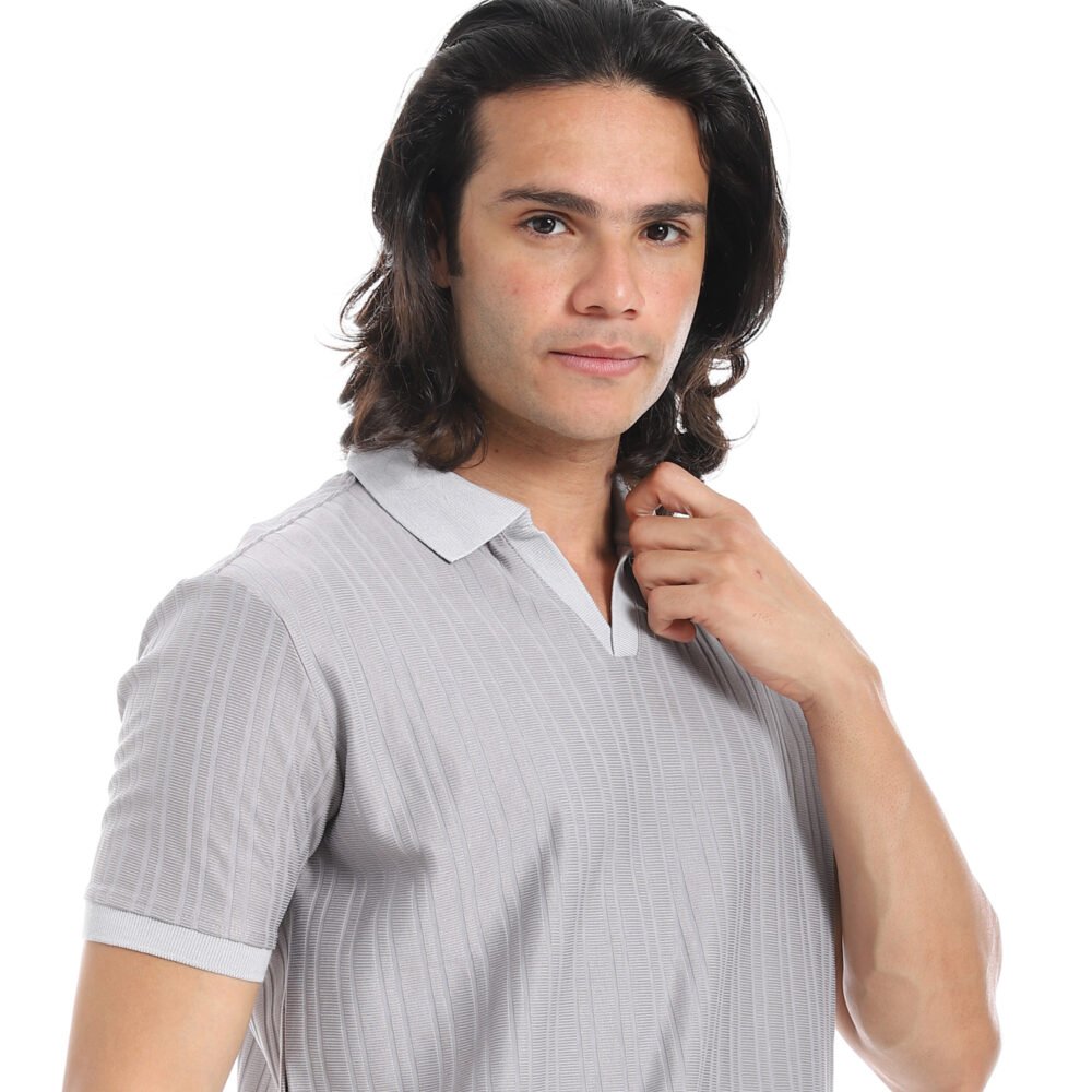 Ribbed Regular Fit Polo T-shirt - Image 3