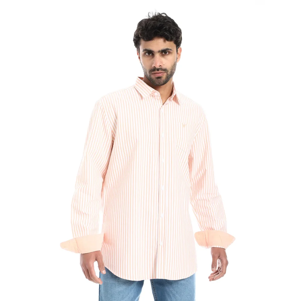 Men’s Striped Cotton Modern Regular Fit Shirt - Image 4