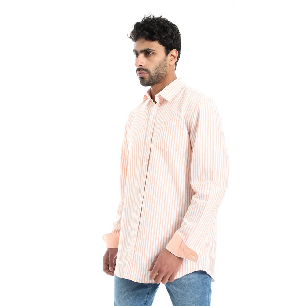 Men’s Striped Cotton Modern Regular Fit Shirt - Image 3