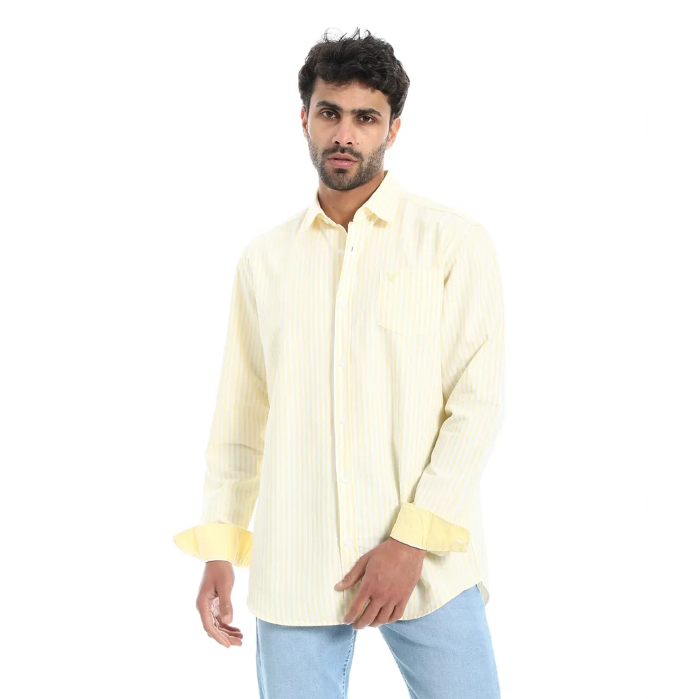 Men’s Striped Cotton Modern Regular Fit Shirt - Image 5