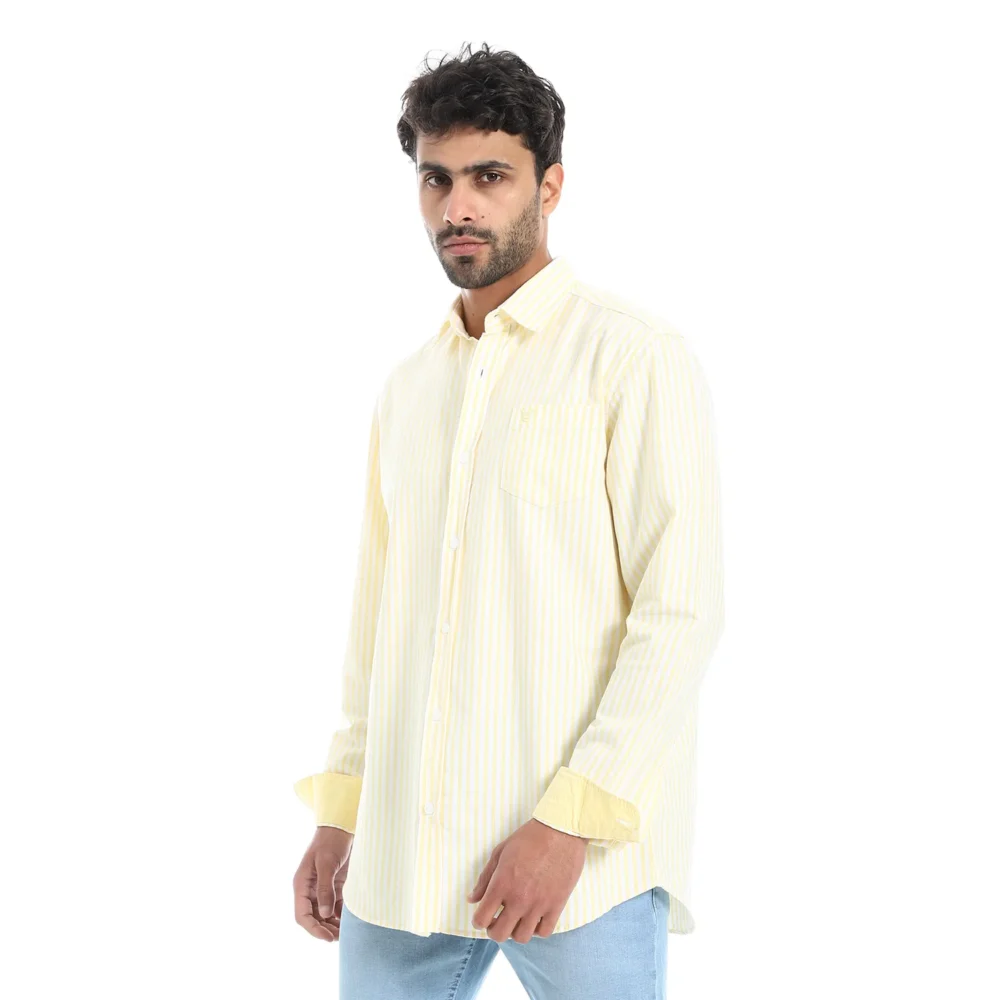 Men’s Striped Cotton Modern Regular Fit Shirt - Image 4