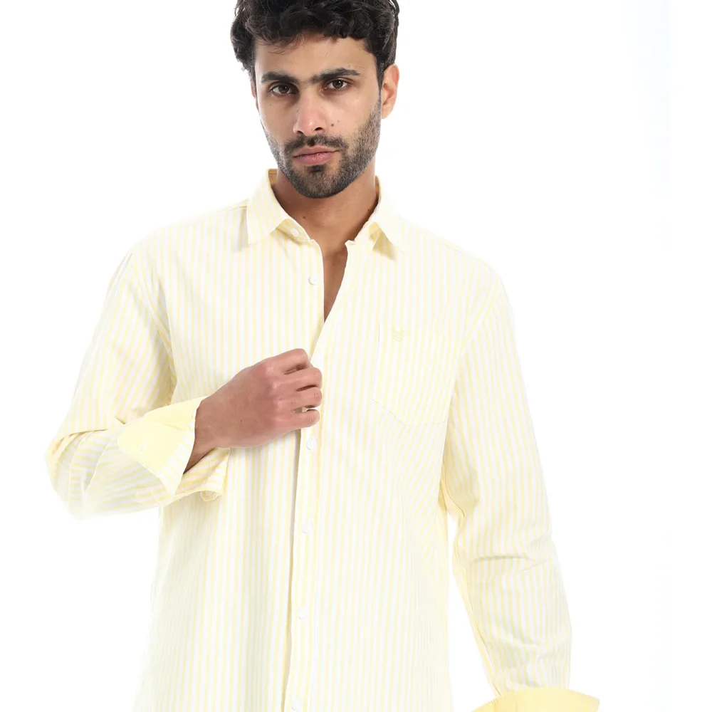 Men’s Striped Cotton Modern Regular Fit Shirt - Image 2