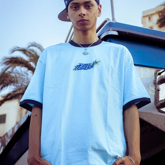 RINGER T-SHIRT BABY BLUE