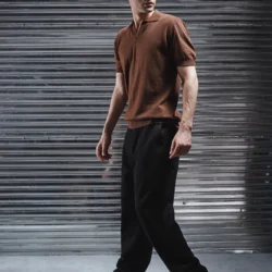 Men’s Woven Polo Neck T-Shirt