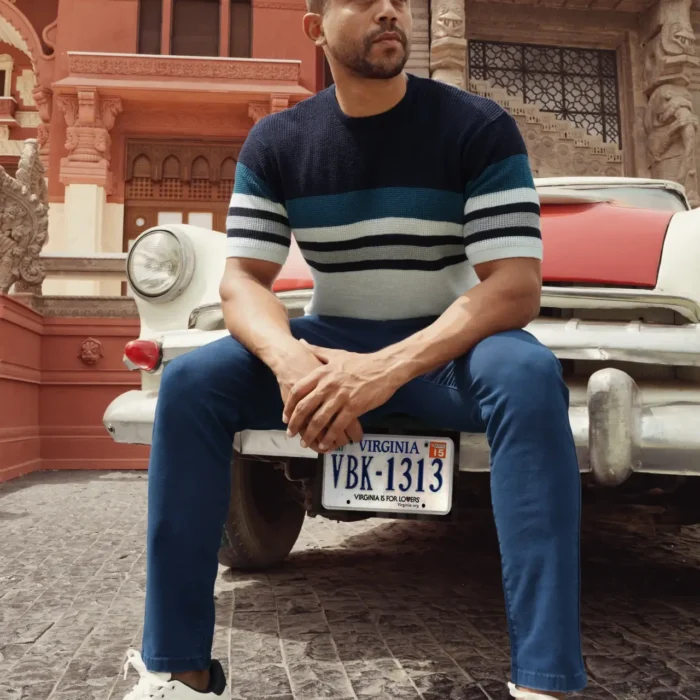 Woven T-Shirt With Short Sleeves