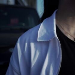 White Pixels Zip-Up Tee
