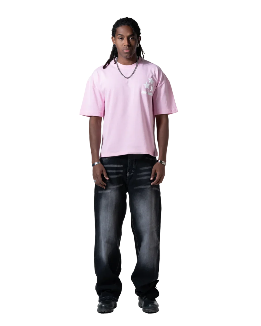 stars printed T-shirt pink