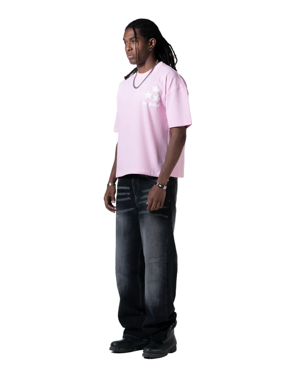 stars printed T-shirt pink - Image 2