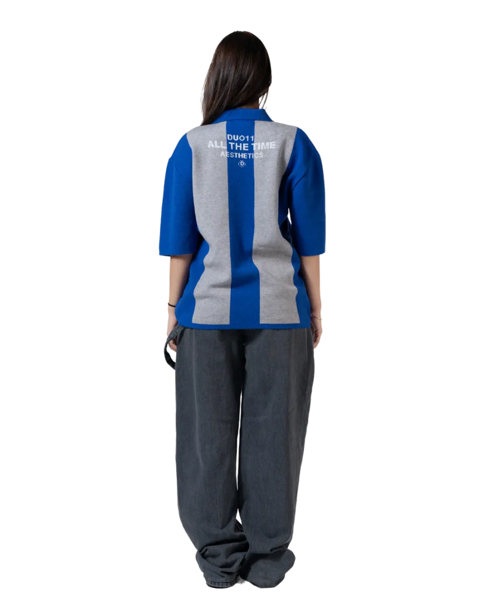 knitted polo blue striped - Image 3