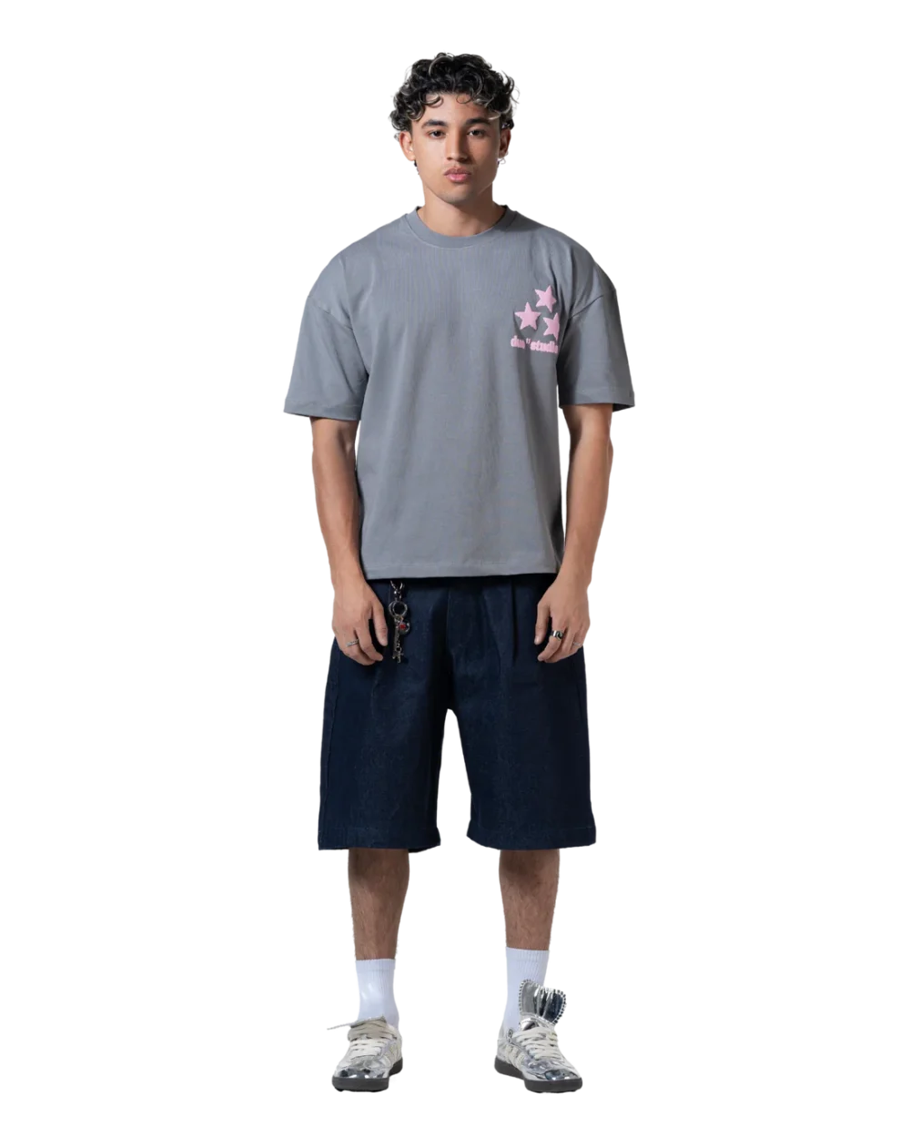 stars printed T-shirt gray