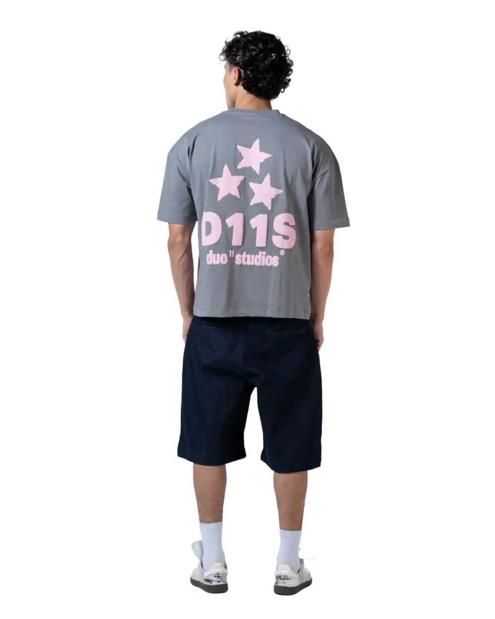 stars printed T-shirt gray - Image 3
