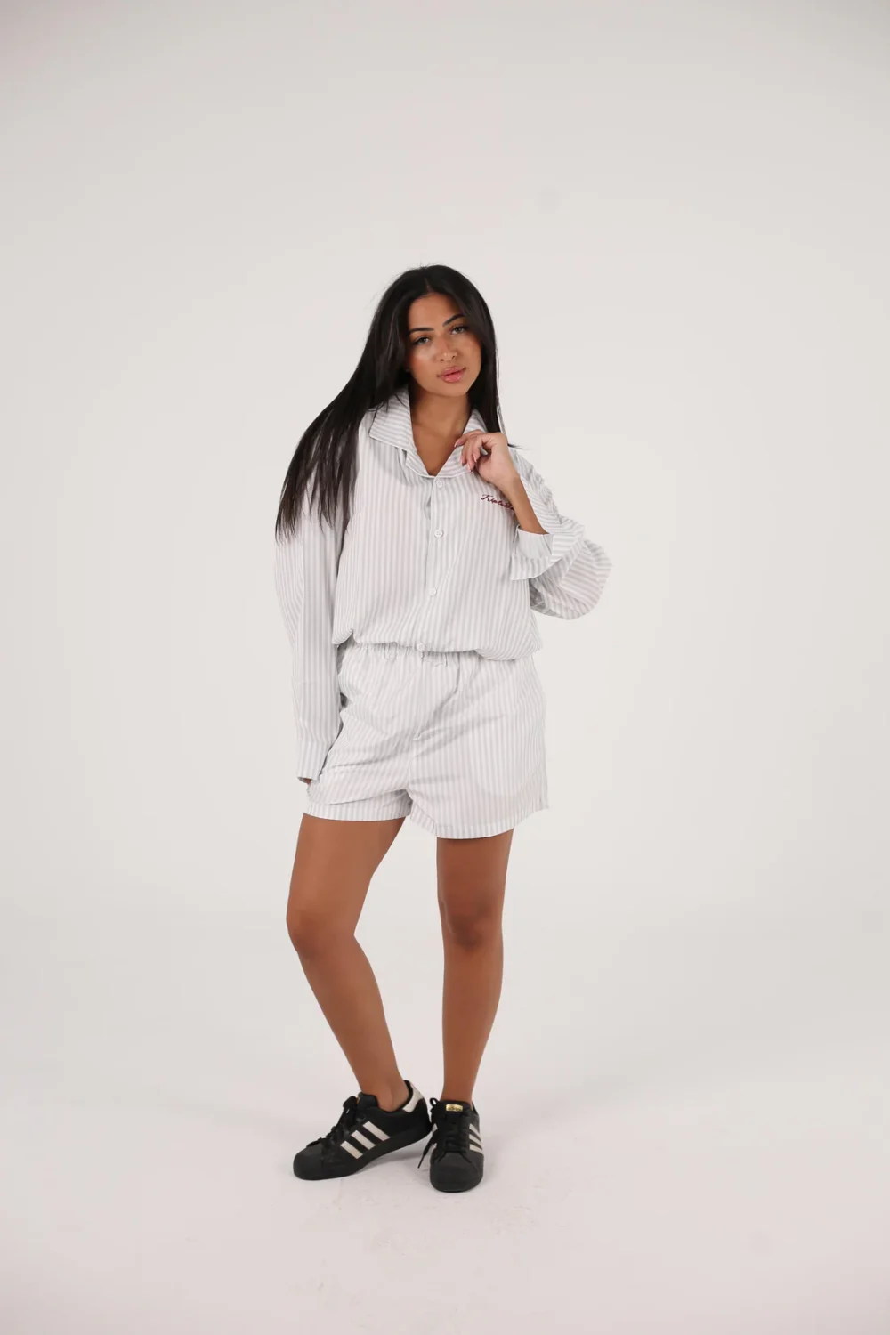 The obsidian bloom collection(Girls)Soft striped shorts - Image 4