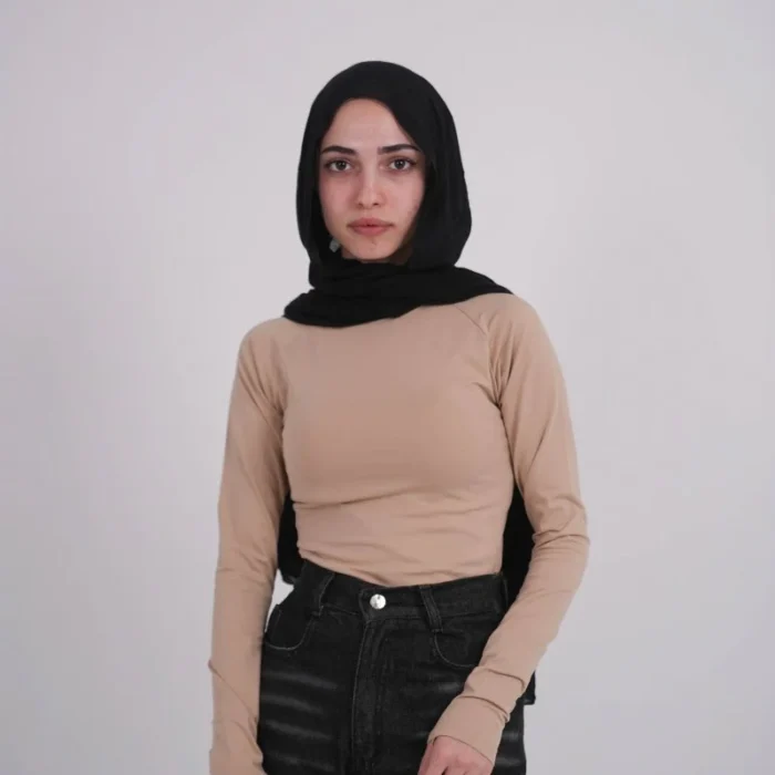 Long Sleeve Beige Basic Top