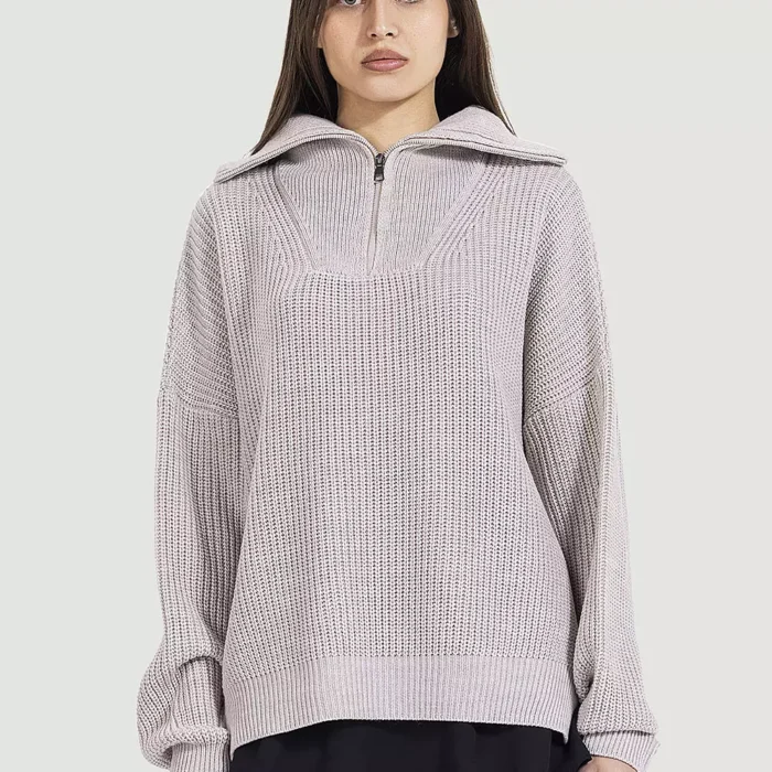 Knitted zipper in nude