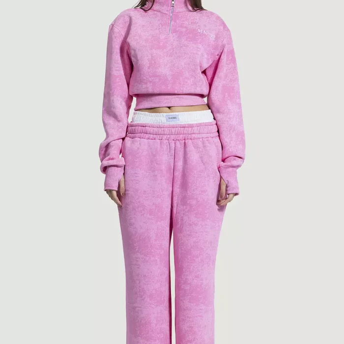 Bubble Gum boxer sweatpants In baby pink