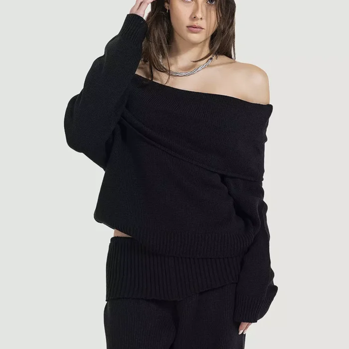 knit duo in black