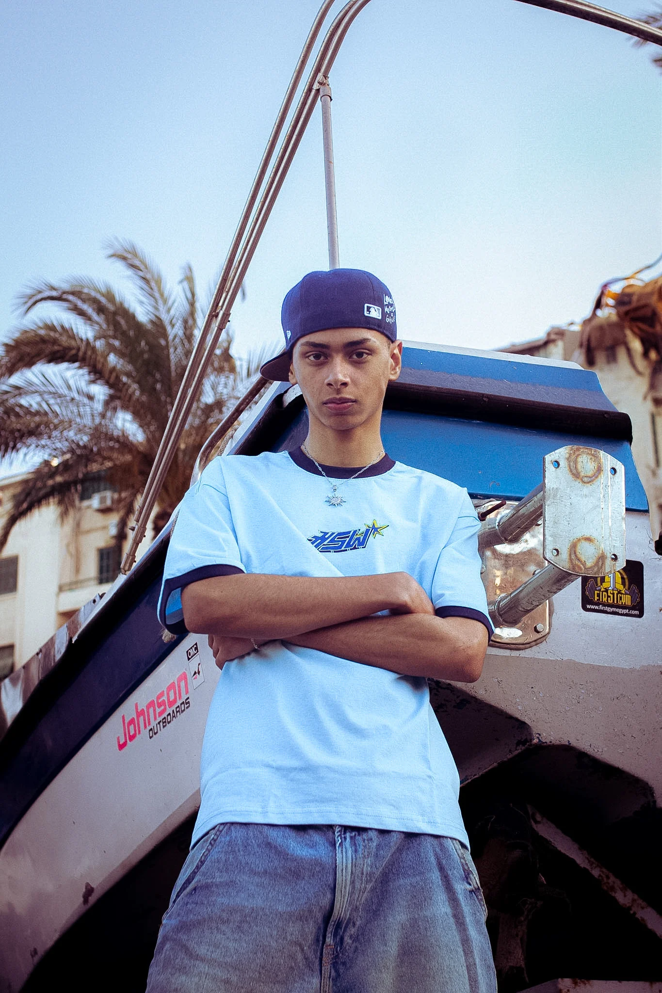 RINGER T-SHIRT BABY BLUE - Image 2