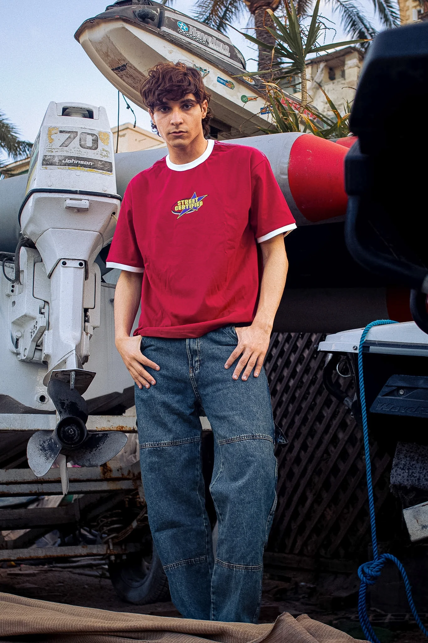 RINGER T-SHIRT BURGUNDY - Image 4