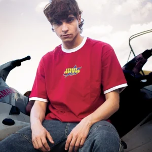 RINGER T-SHIRT BURGUNDY