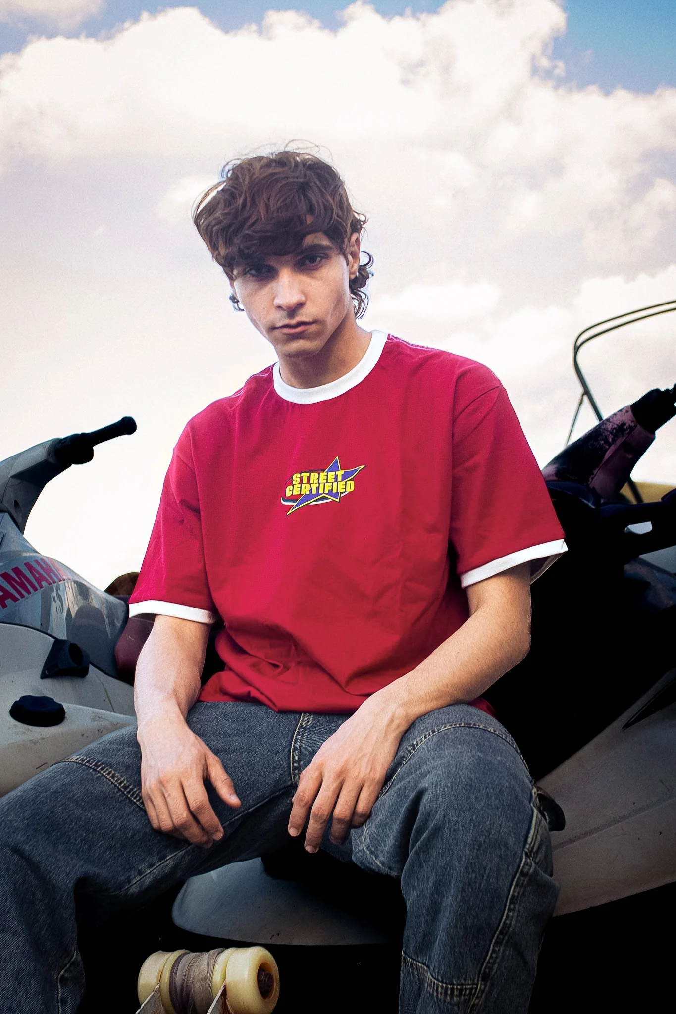 RINGER T-SHIRT BURGUNDY