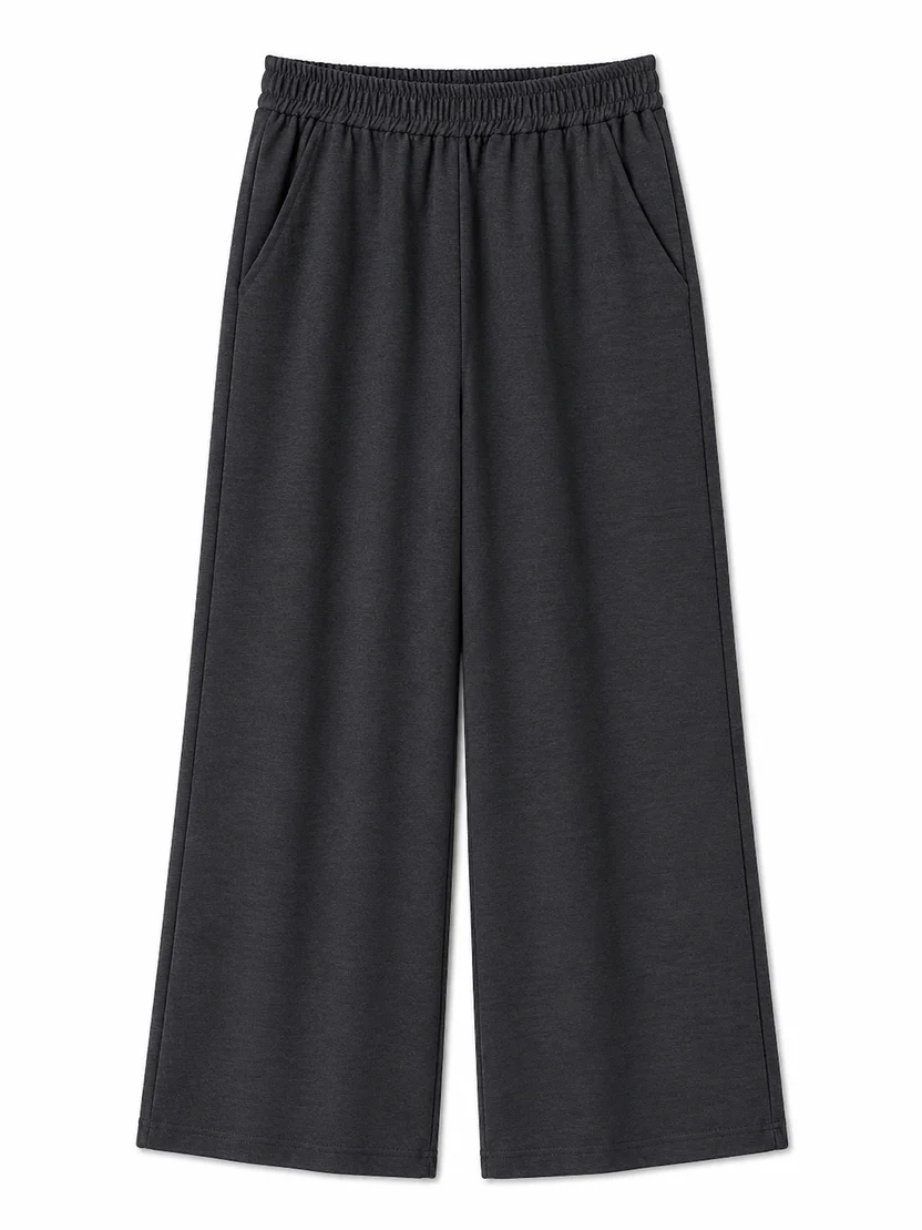 Crochet Knit Pants – Relaxed Textured Statement Trousers-Black - Image 3