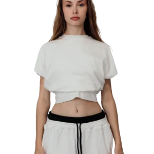 MINIMAL LACE-UP TOP โ WHITE