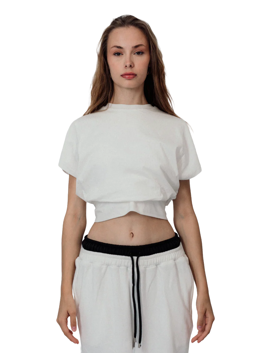 MINIMAL LACE-UP TOP – WHITE