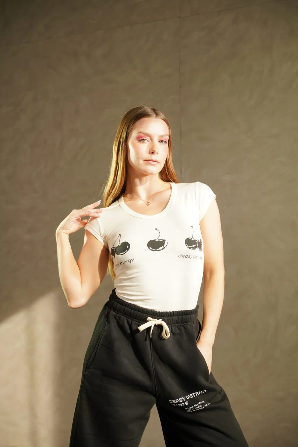 crinkle effect tee white