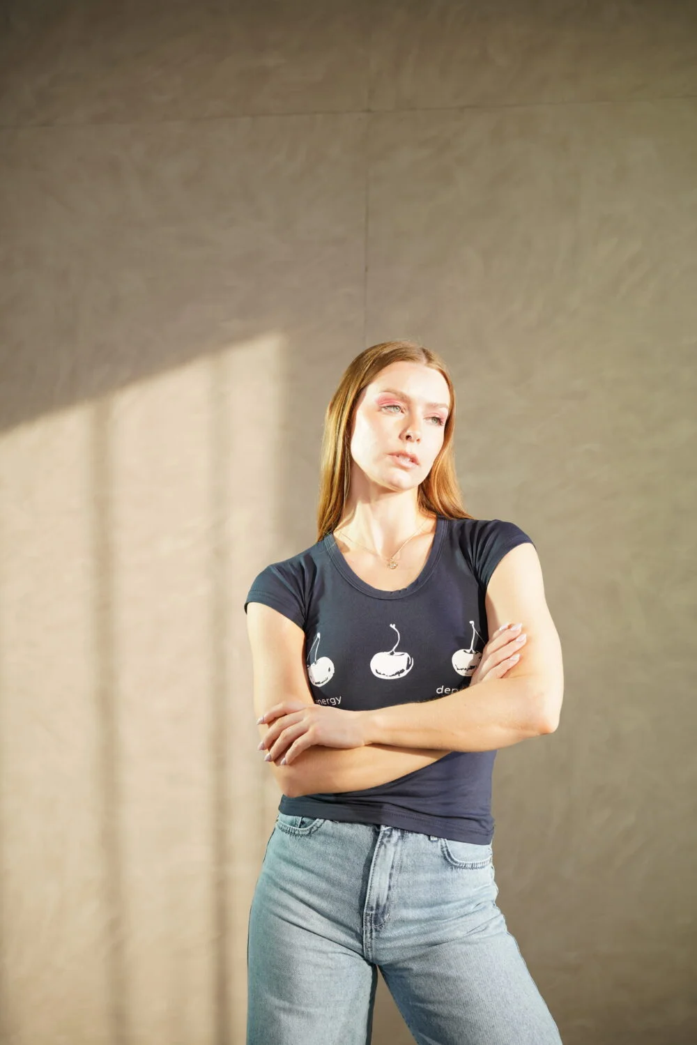 crinkle effect tee blue - Image 3