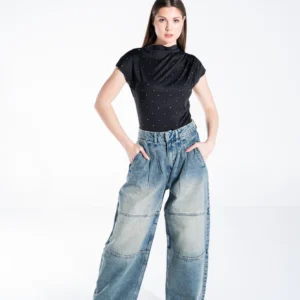 Wide Leg Denim Pants