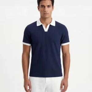 Navy Contrast Polo