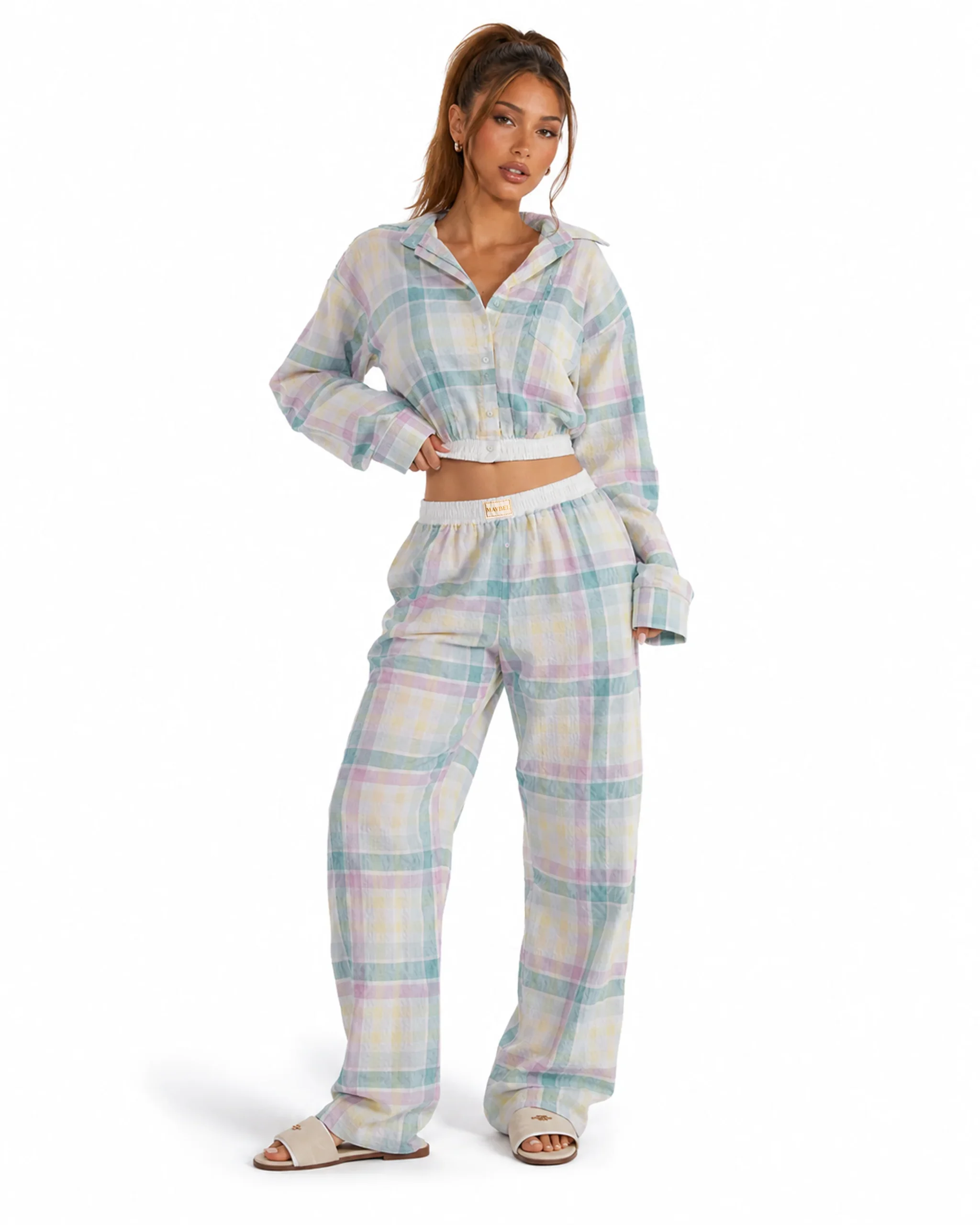 Multicolored Boxer Pants Flow set