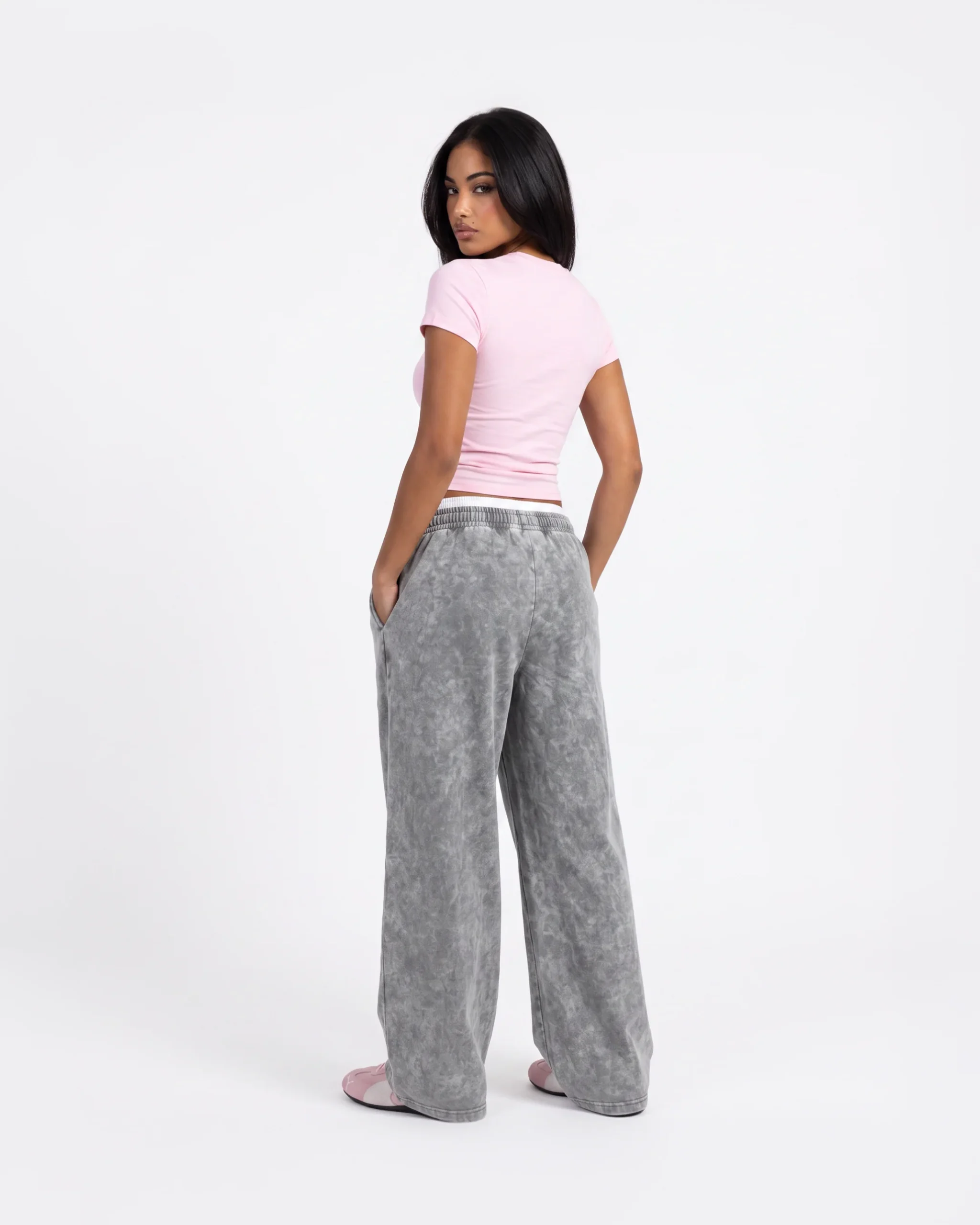 Washed Grey boxer sweatpants - Image 2