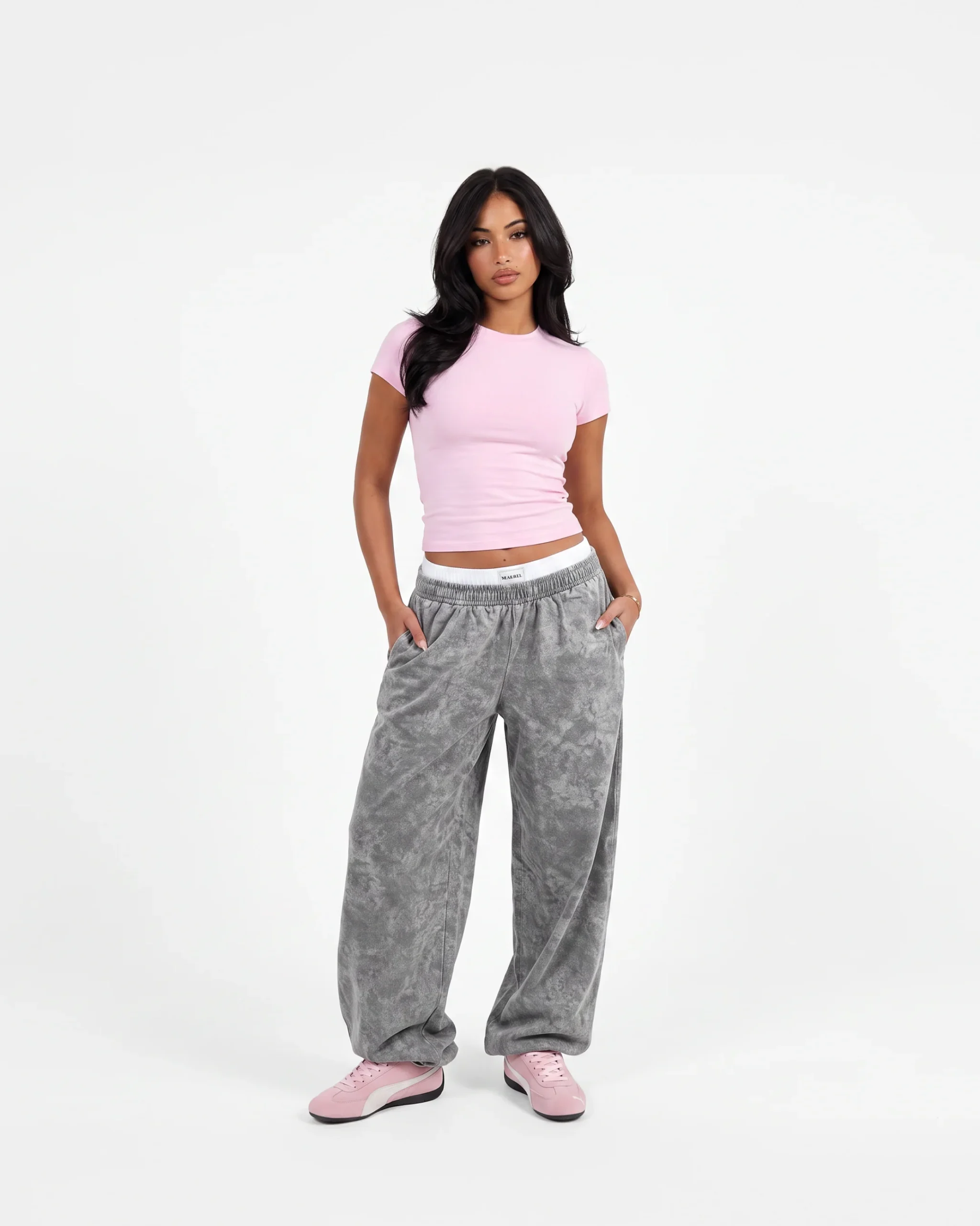 Washed Grey boxer sweatpants