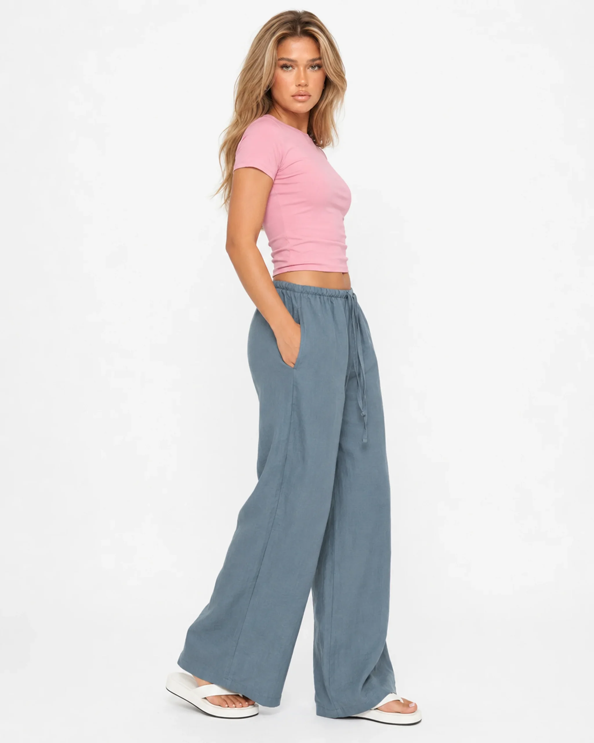 Mint linen pants - Image 2